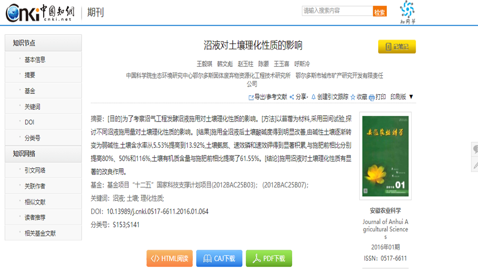 沼液對土壤理化性質(zhì)的影響
