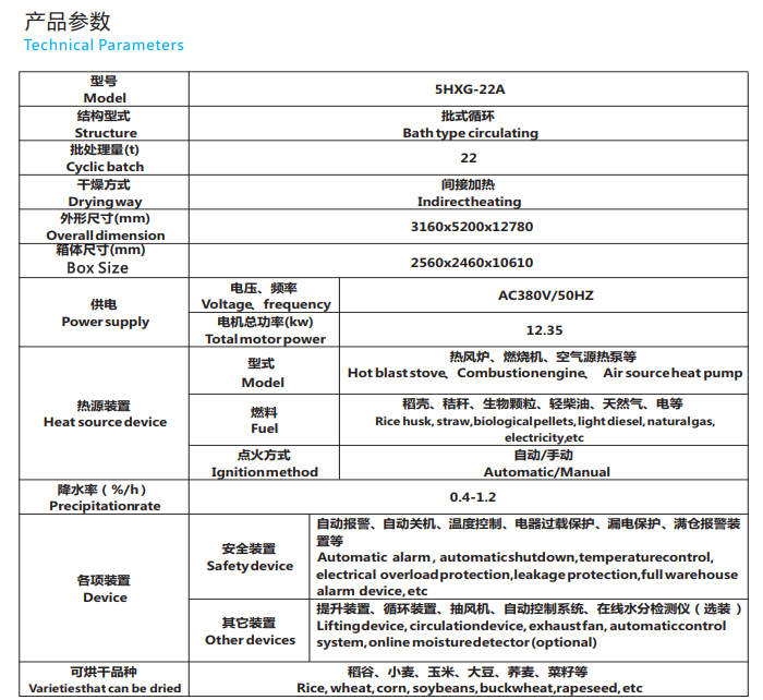 六安5HXG-22A型谷物干燥机