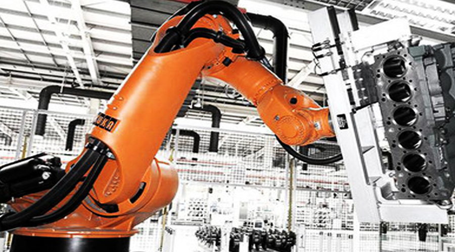 工业机器人上下料自动生产线作业流程