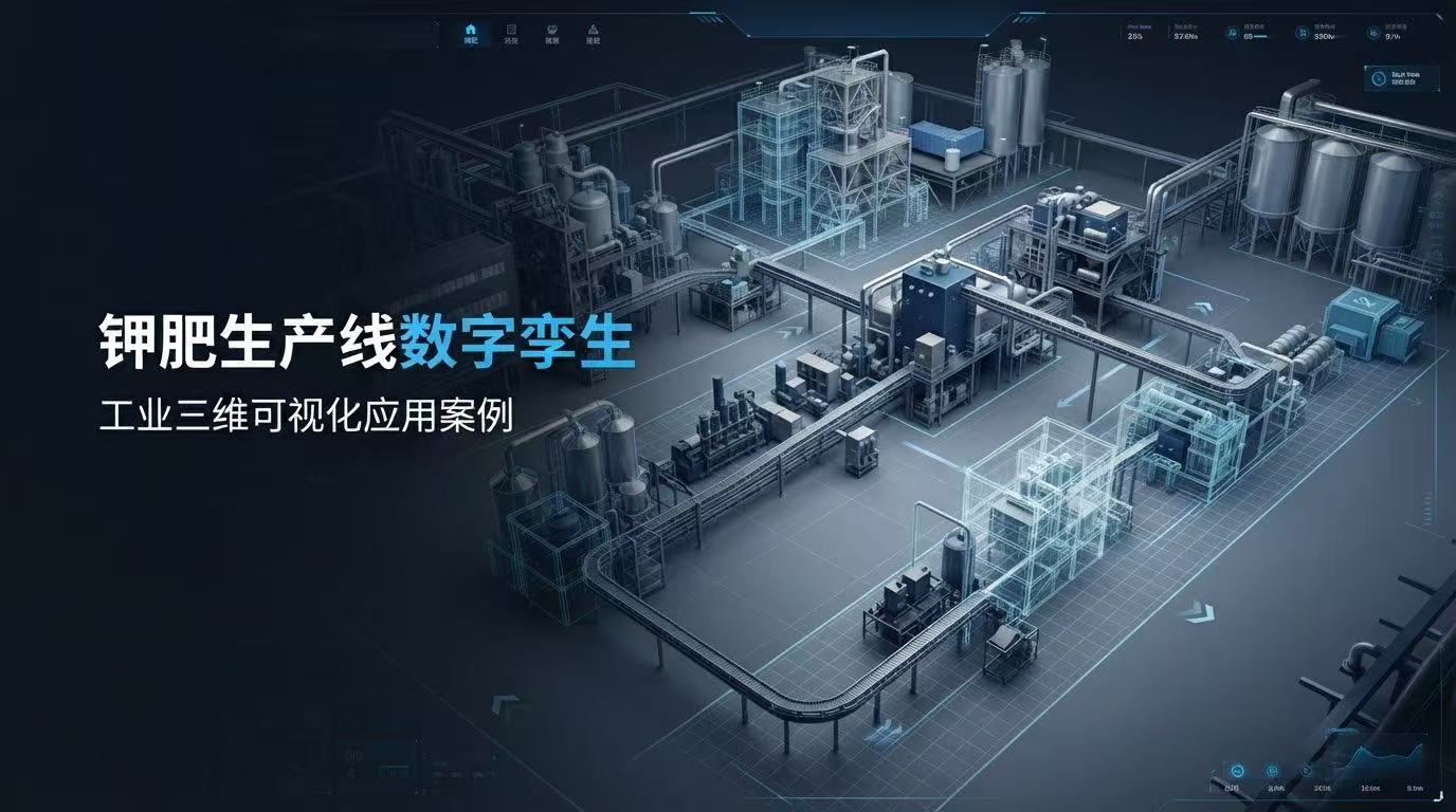商丘工业数字孪生利用：钾肥出产线三维场景与数据可视化大屏建设