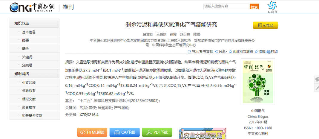 剩余污泥和糞便厭氧消化產(chǎn)氣潛能研究