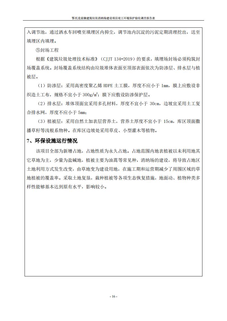 鄂托克前旗建筑垃圾消納場(chǎng)建設(shè)項(xiàng)目竣工 環(huán)境保護(hù)驗(yàn)收調(diào)查報(bào)告表