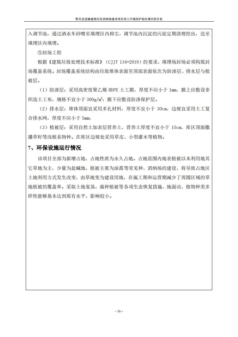 鄂托克前旗建筑垃圾消纳场建设项目竣工 环境保护验收调查报告表