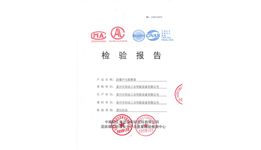 Inspection Report (Explosion-proof sound and light alarm)