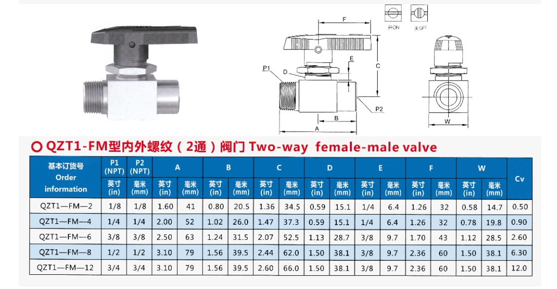 内外螺纹（2通）阀门