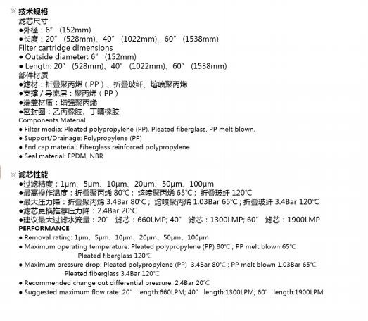 折疊筒式濾芯一PALL 型