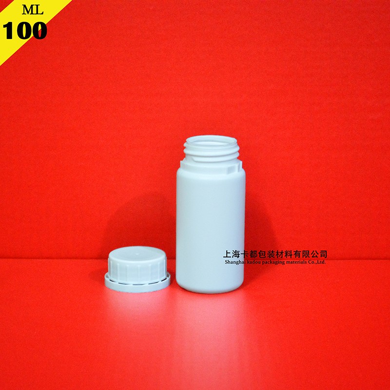 100ML塑料瓶，白色瓶身配白蓋