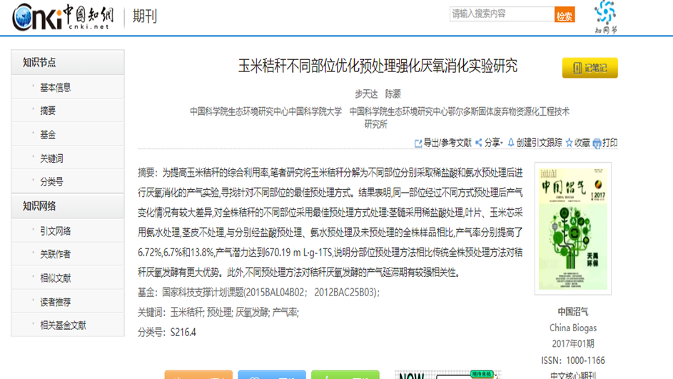 玉米秸稈不同部位優(yōu)化預(yù)處理強(qiáng)化厭氧消化實(shí)驗(yàn)研究