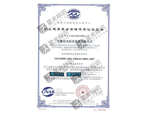 職業健康體系認證