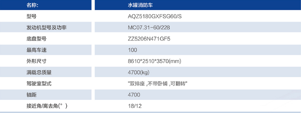 SG60 水罐消防車