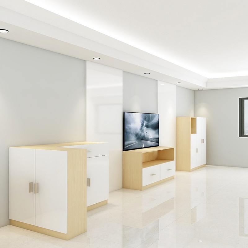 简约大气胡桃色电视柜