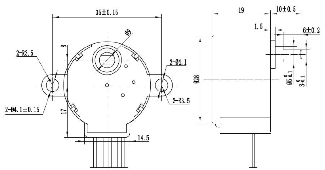 28mm永磁齒輪箱步進(jìn)電機(jī)蓋板可定制