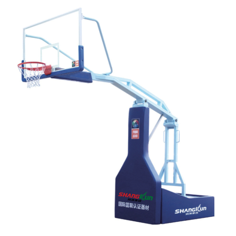 Manual hydraulic basketball stand