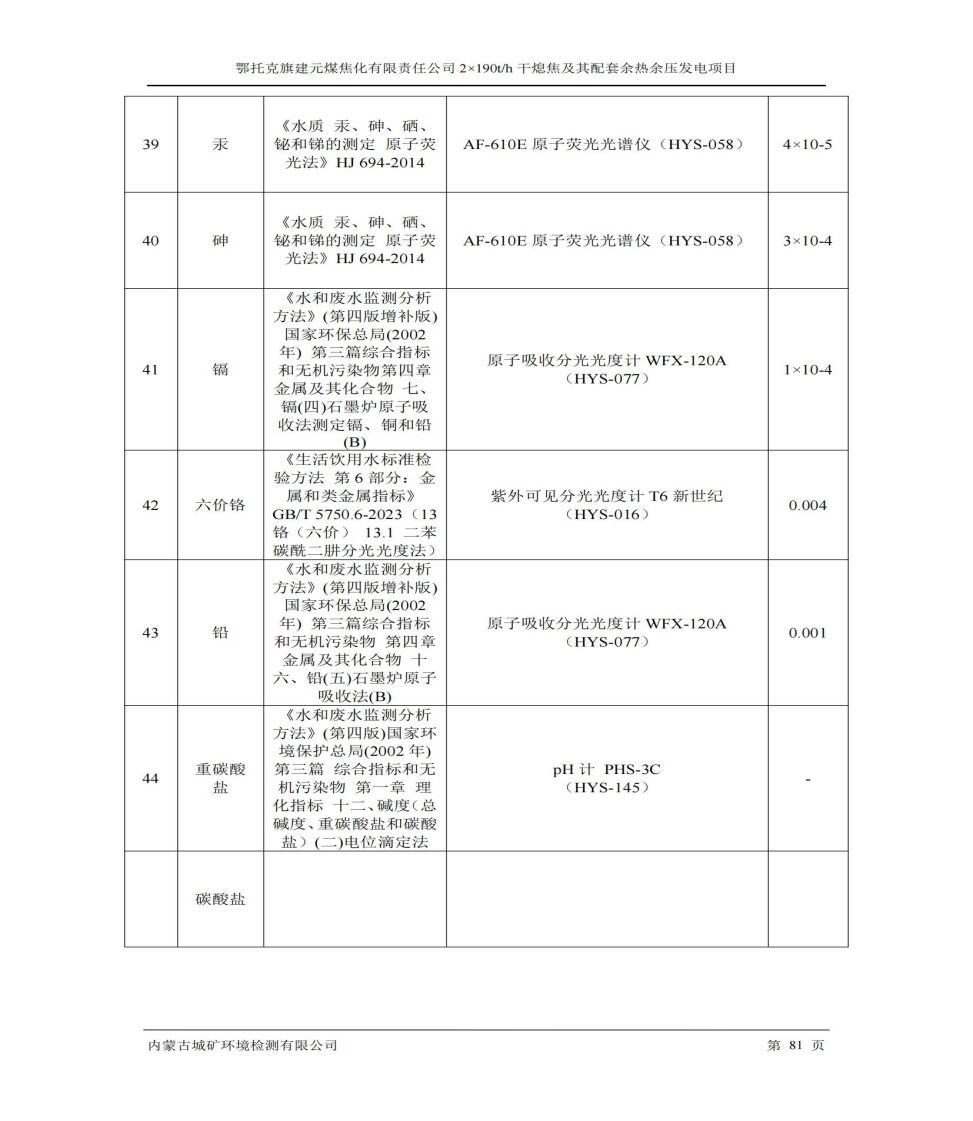 鄂托克旗建元煤焦化有限責(zé)任公司2×190t/h 干熄焦及其配套余熱余壓發(fā)電項(xiàng)目