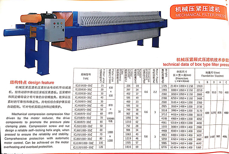 内蒙古机械压紧压滤机