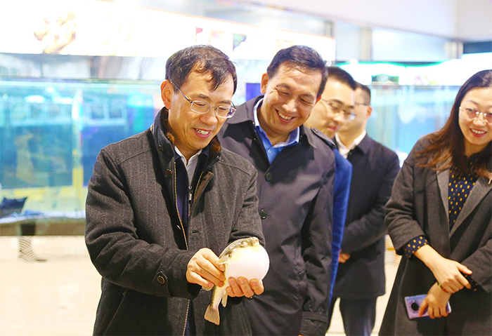 江蘇省農(nóng)業(yè)農(nóng)村廳副廳長(zhǎng)朱新華考察中洋現(xiàn)代漁業(yè)