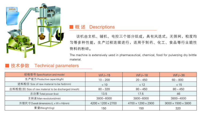 WFJ系列微粉碎机