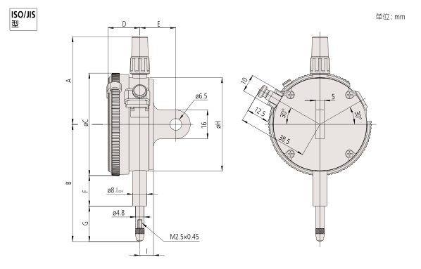 日本三豐指針式指示表 0.01mm  分度值