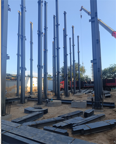 陕西某焦化浓盐水提盐项目蒸发器框架安装现场