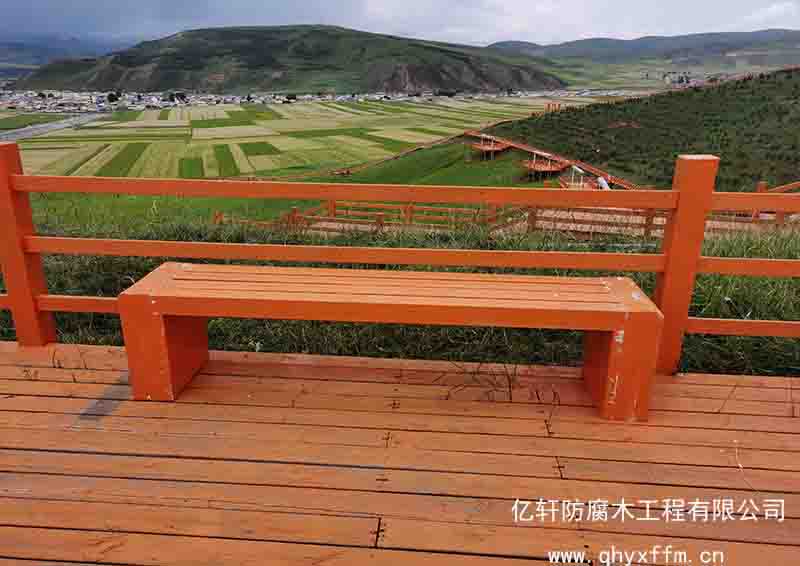 景区防腐木休息长椅