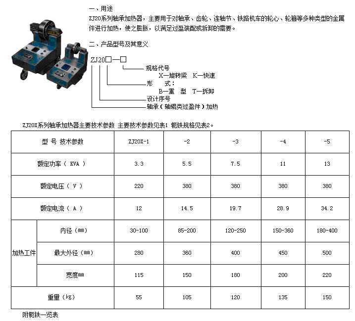 ZJ20系列轴承加热器