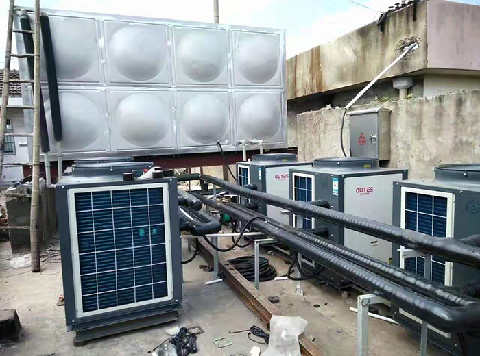 兴化纺织厂浴室空气能热水器安装工程案例