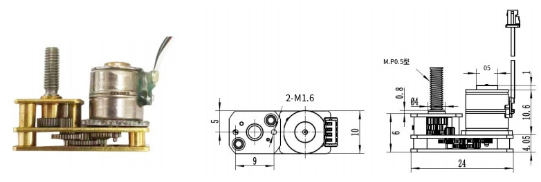 10-817G 10mm步進電機配1024GB臥式軸式齒輪箱，傳動比可調