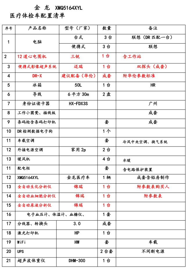 11米金龙体检车