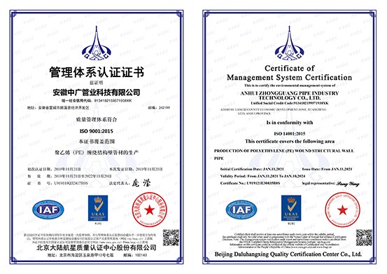大发体育管理体系认证证书