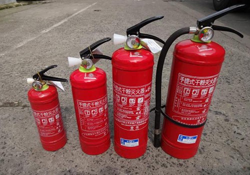 The fire extinguisher consists of several parts