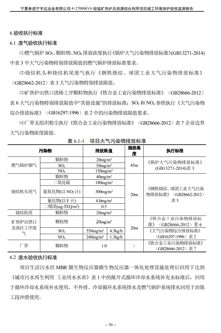 太阳成集团tyc234cc  4×27000kVA硅锰矿热炉及资源综合利用项目竣工环境保护验收检测报告