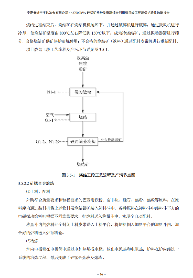 太阳成集团tyc234cc  4×27000kVA硅锰矿热炉及资源综合利用项目竣工环境保护验收检测报告