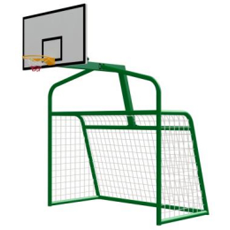 Integrated basketball and football stand