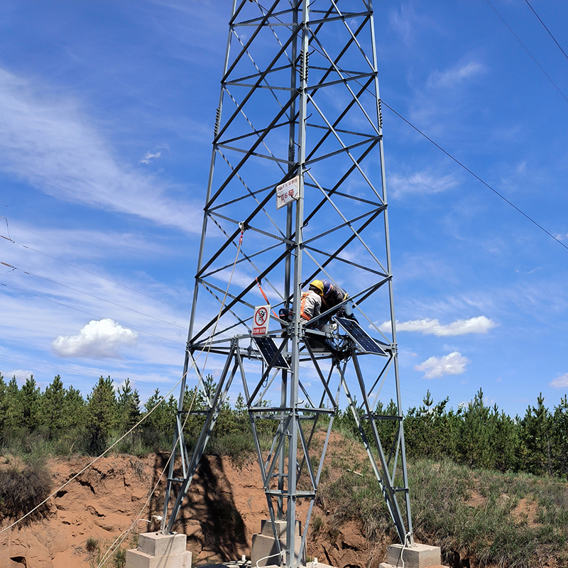 2024.7.31 transmission line tower tilt online monitoring device   Equipment installation case