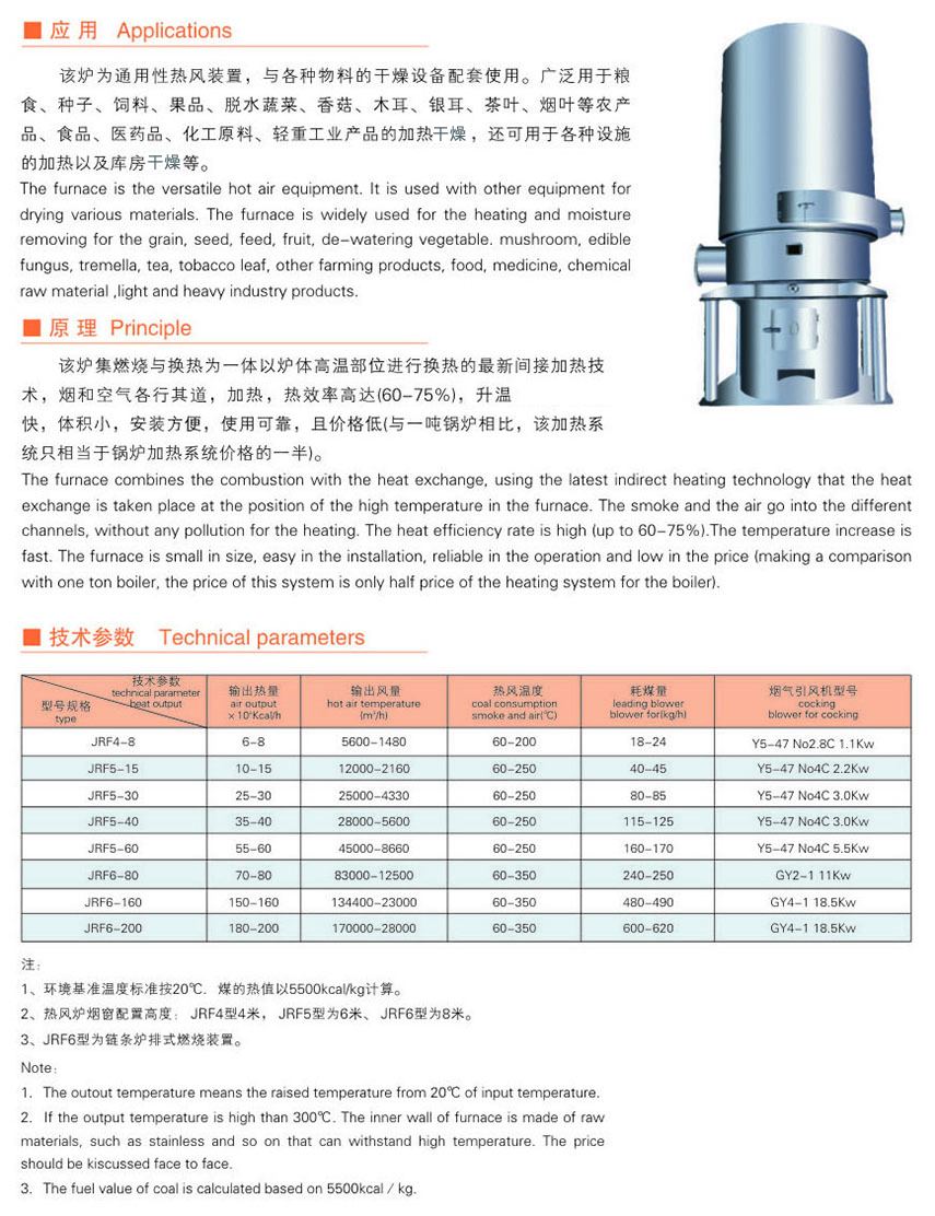 JRF系列燃煤热风炉