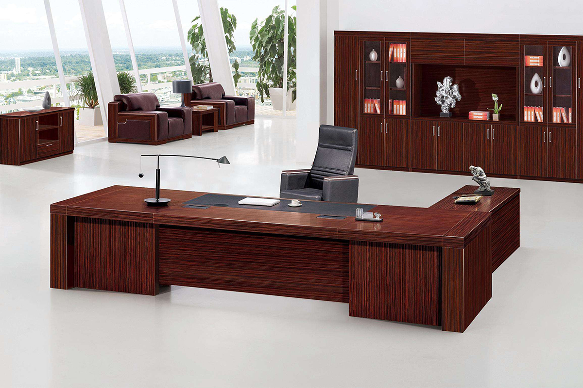 实木贴皮油漆班台办公桌