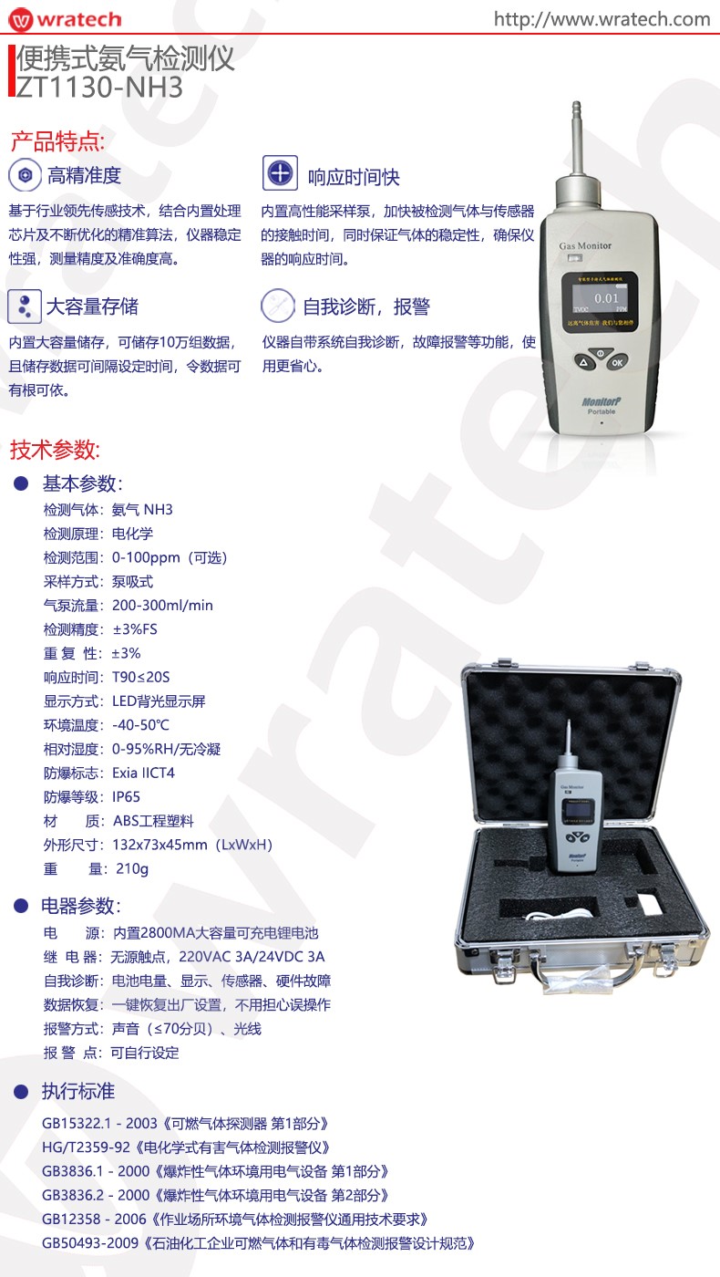 ZT1130便携式氨气检测仪