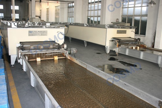 Production line of PVC floor tempering machine