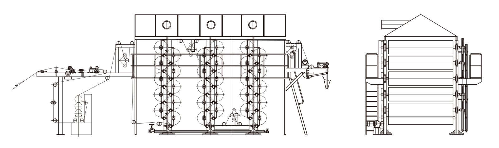High efficiency flat width washing machine