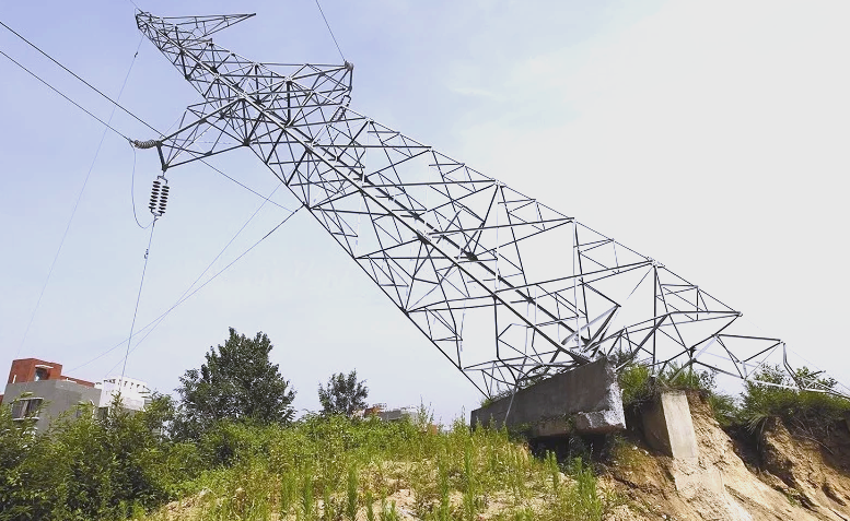Online monitoring of transmission line tower tilt response programme