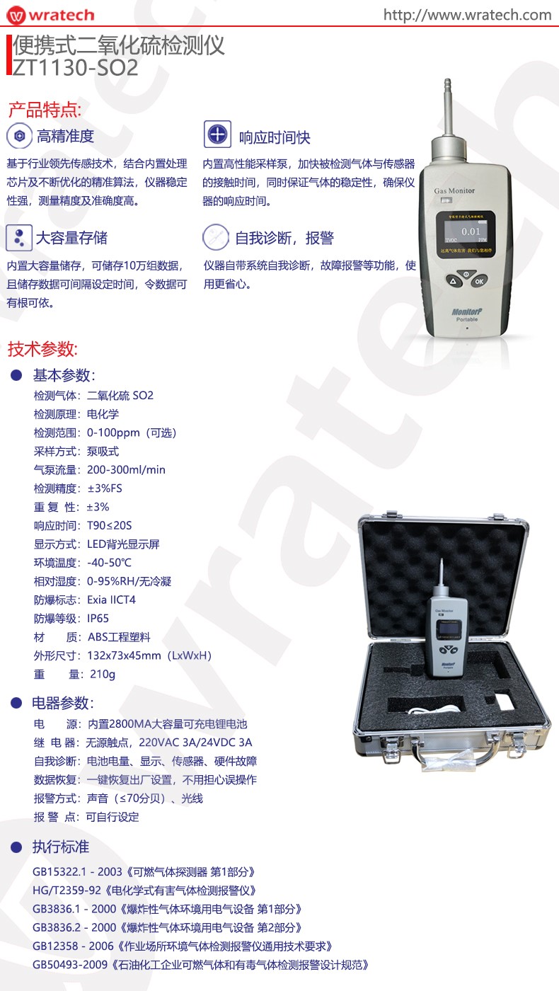 ZT1130便携式二氧化硫检测仪