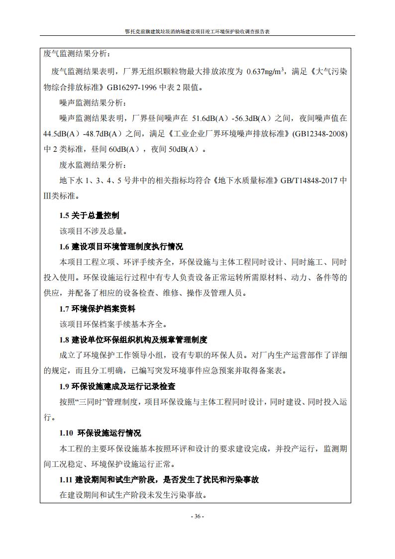 鄂托克前旗建筑垃圾消纳场建设项目竣工 环境保护验收调查报告表