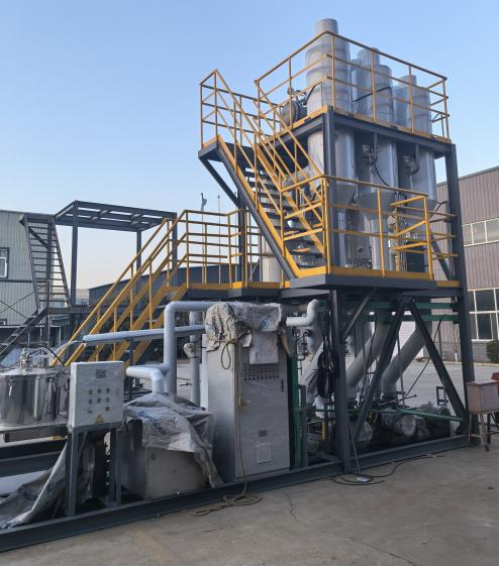 芸豪科技制造的三效蒸发撬装设备等待发货