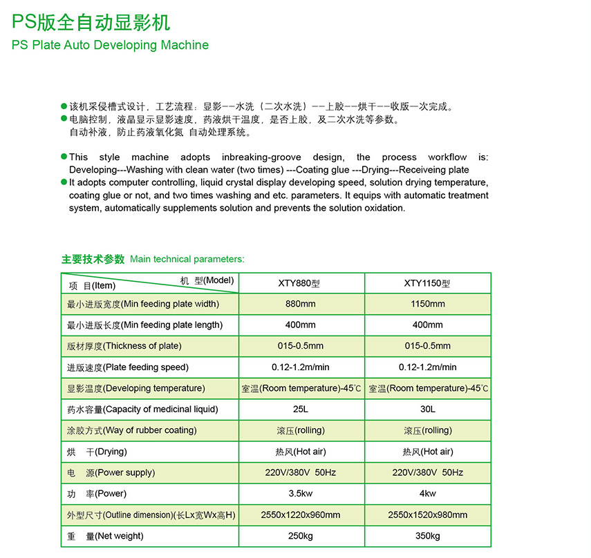 PS版全自动显影机