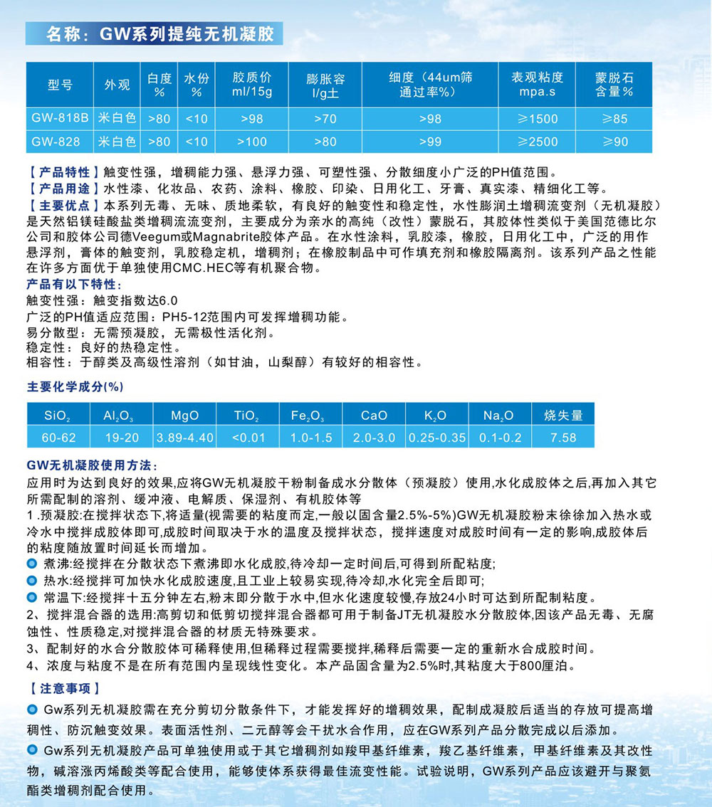 GW系列无机凝胶