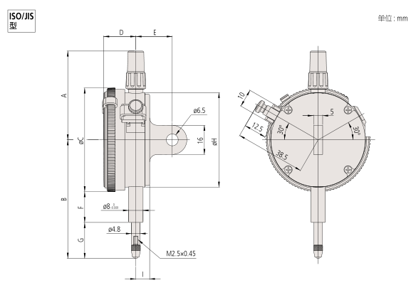 日本三豐指針式指示表 0.001mm 分度值