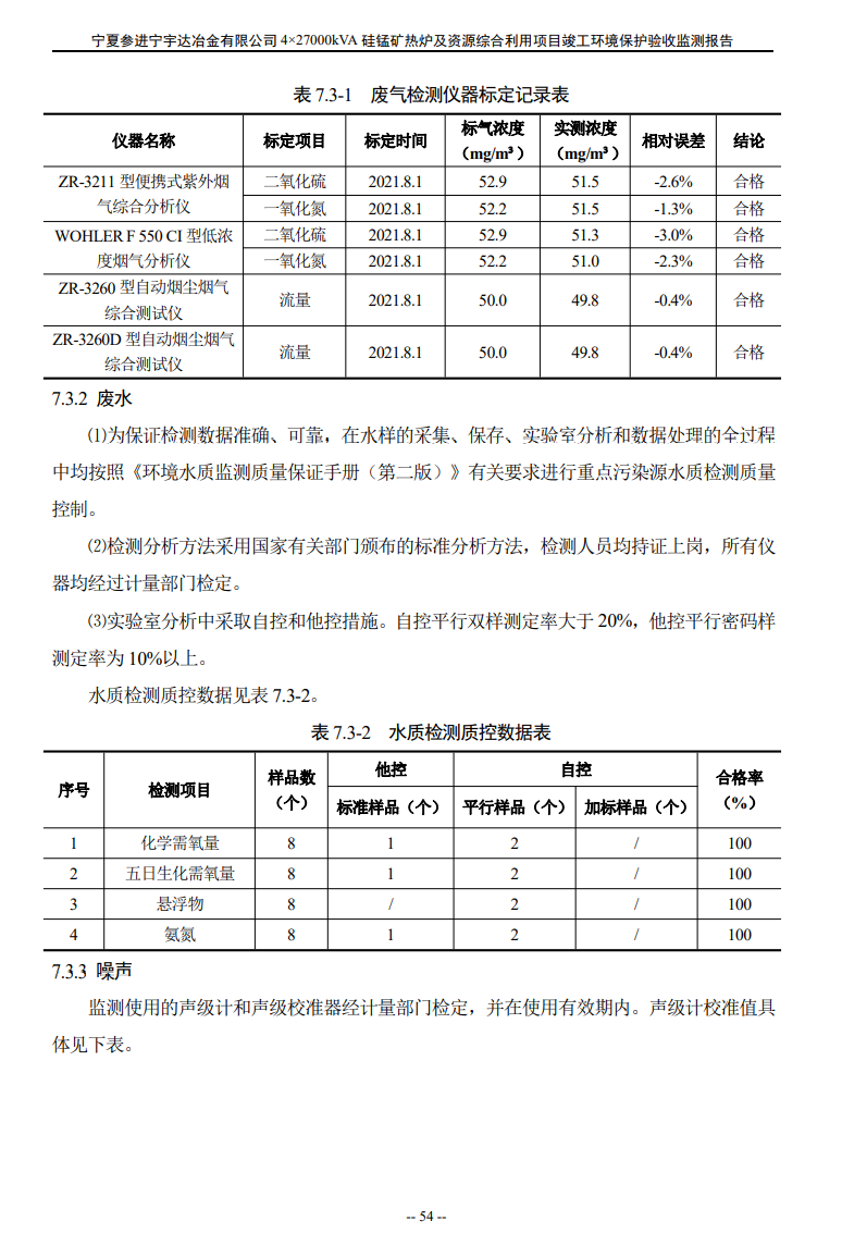 太阳成集团tyc234cc  4×27000kVA硅锰矿热炉及资源综合利用项目竣工环境保护验收检测报告