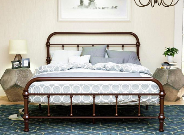 steel bed frame, metal queen bed