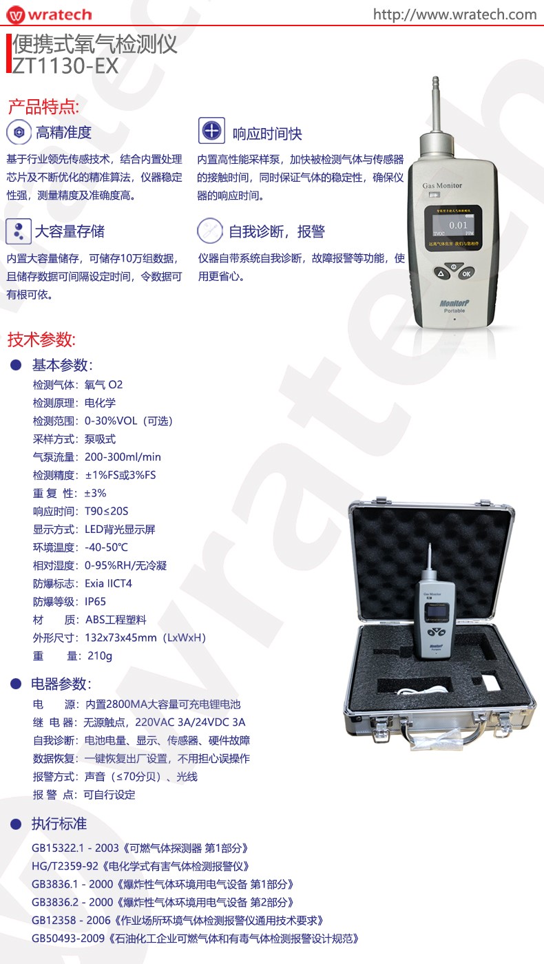ZT1130便携式氧气检测仪