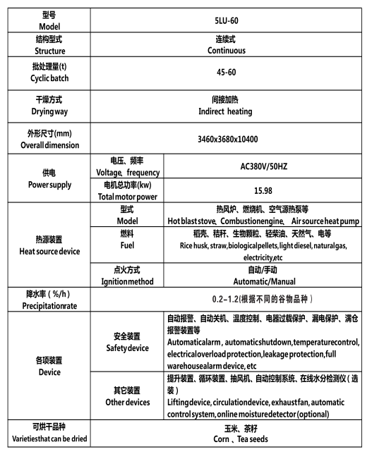 5LU-60型连续式谷物干燥机